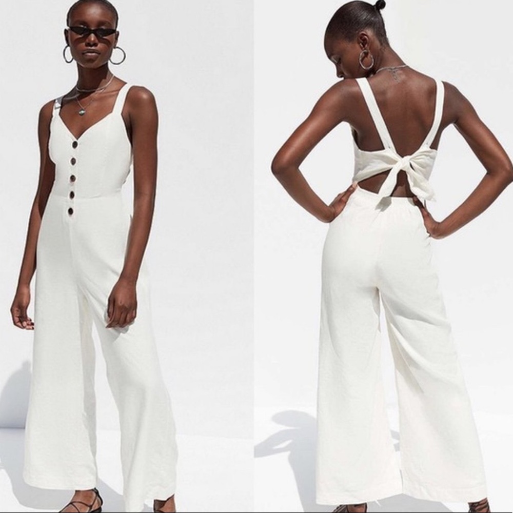 Urban Outfitters Off 70’s Inspired White Jumpsuit